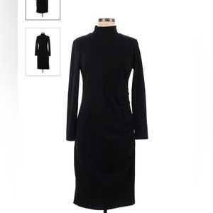 Black High Neck Mid Dress